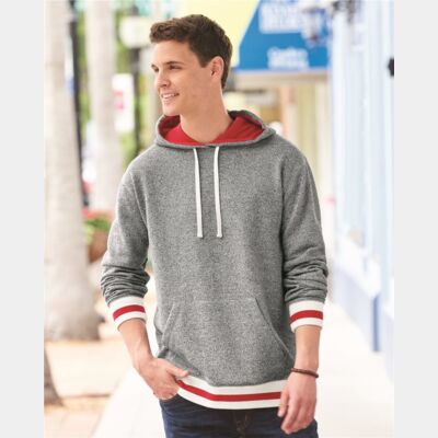 Unisex Peppered Fleece Lapover Hooded Sweatshirt Thumbnail