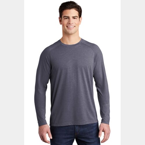 PosiCharge ® Long Sleeve Tri Blend Wicking Raglan Tee Thumbnail