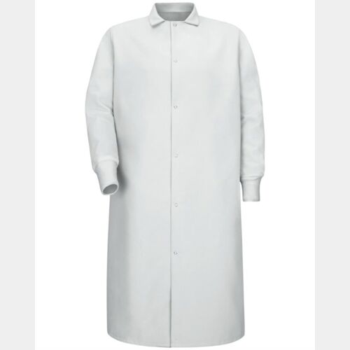 Unisex Gripper-Front Pocketless Butcher Coat With Knit Cuffs Thumbnail