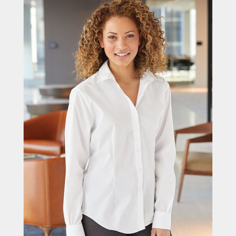 Women's Cotton/Poly Solid Point Collar Shirt Thumbnail