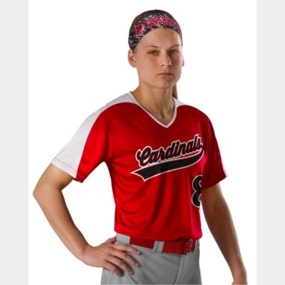 Girls' V-Neck Fastpitch Jersey Thumbnail