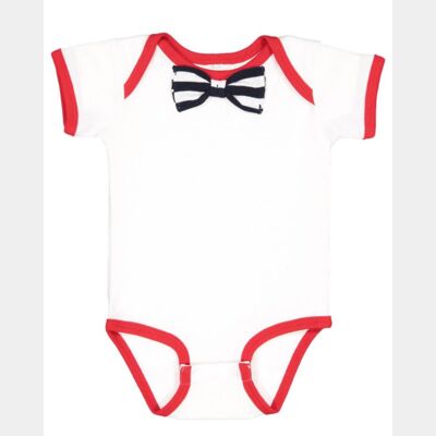 Infant Baby Rib Bow Tie Bodysuit Thumbnail