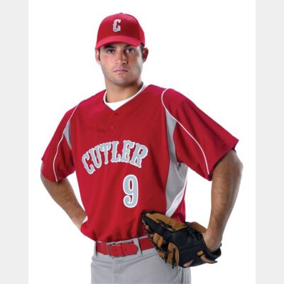 Youth Two Button Henley Baseball Jersey Thumbnail