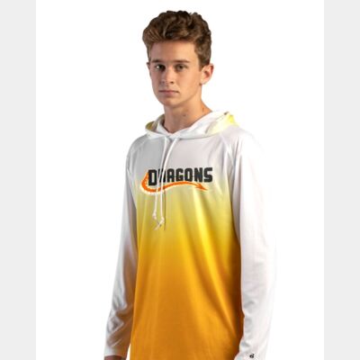 Men's Ombre Long Sleeve Hooded T-Shirt Thumbnail