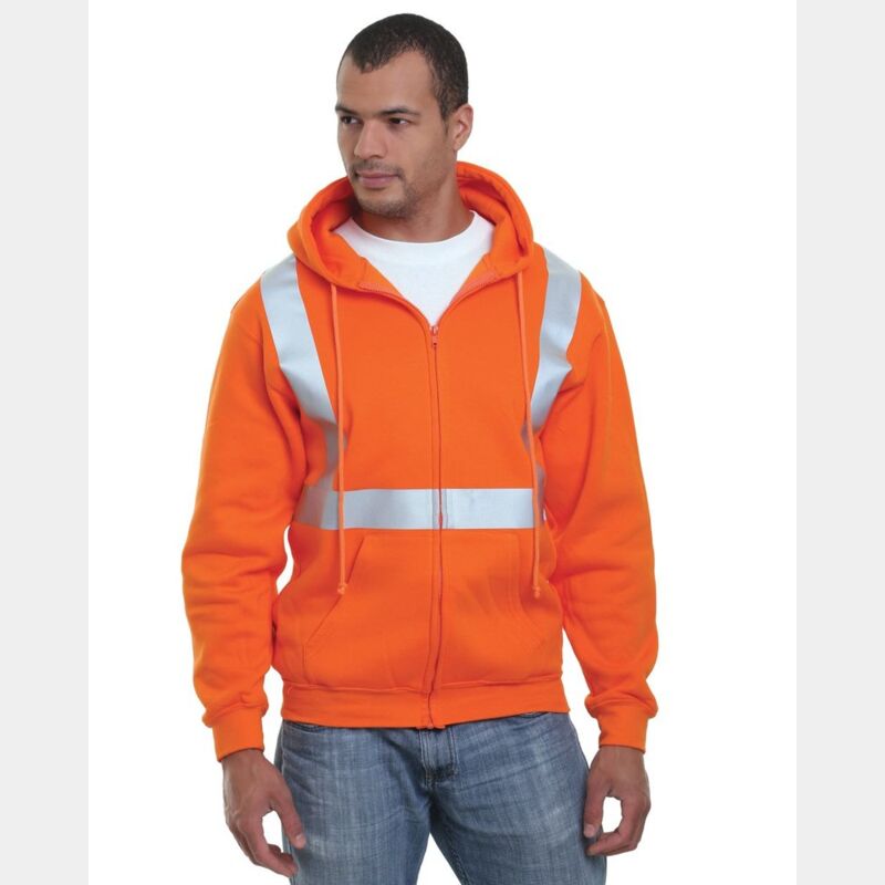 Men's USA-Made Hi-Visibility Full-Zip Hooded Sweatshirt Thumbnail