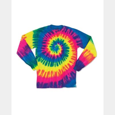 Youth Multi-Color Spiral Tie-Dyed Long Sleeve Thumbnail