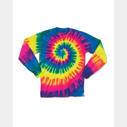 Youth Multi-Color Spiral Tie-Dyed Long Sleeve Thumbnail
