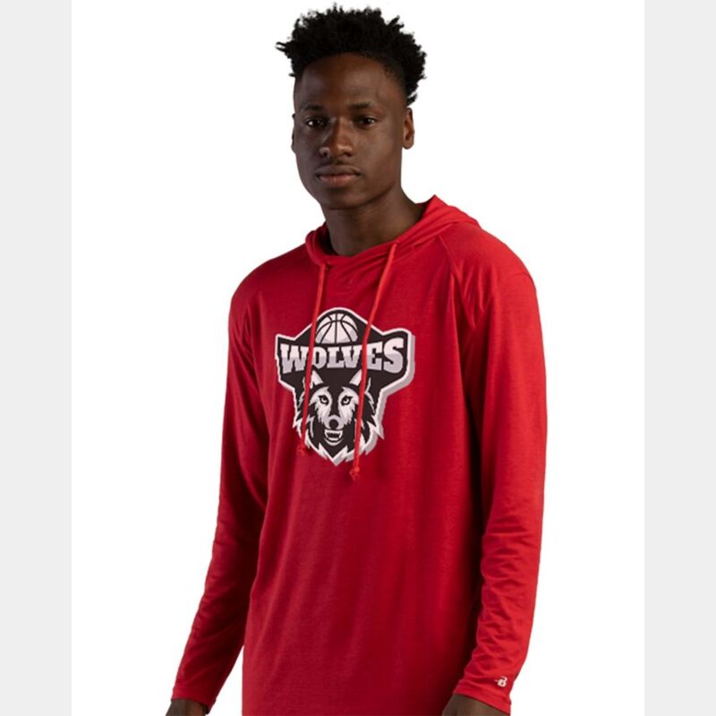 Men's Tri-Blend Surplice Hooded Long Sleeve T-Shirt Thumbnail