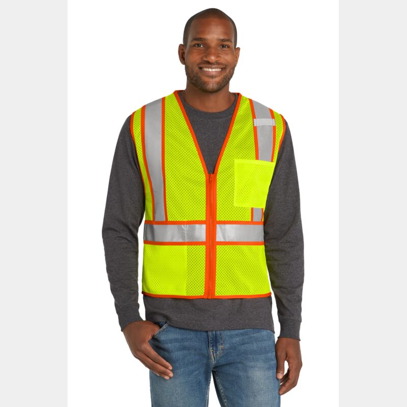 Ansi 107 Class 2 Mesh Zippered Two Tone Vest Thumbnail