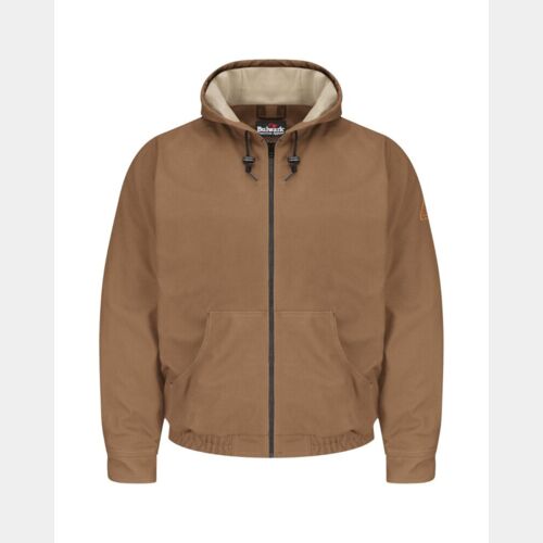 Men's Tall Brown Duck Hooded Jacket - EXCEL FR® ComforTouch Thumbnail