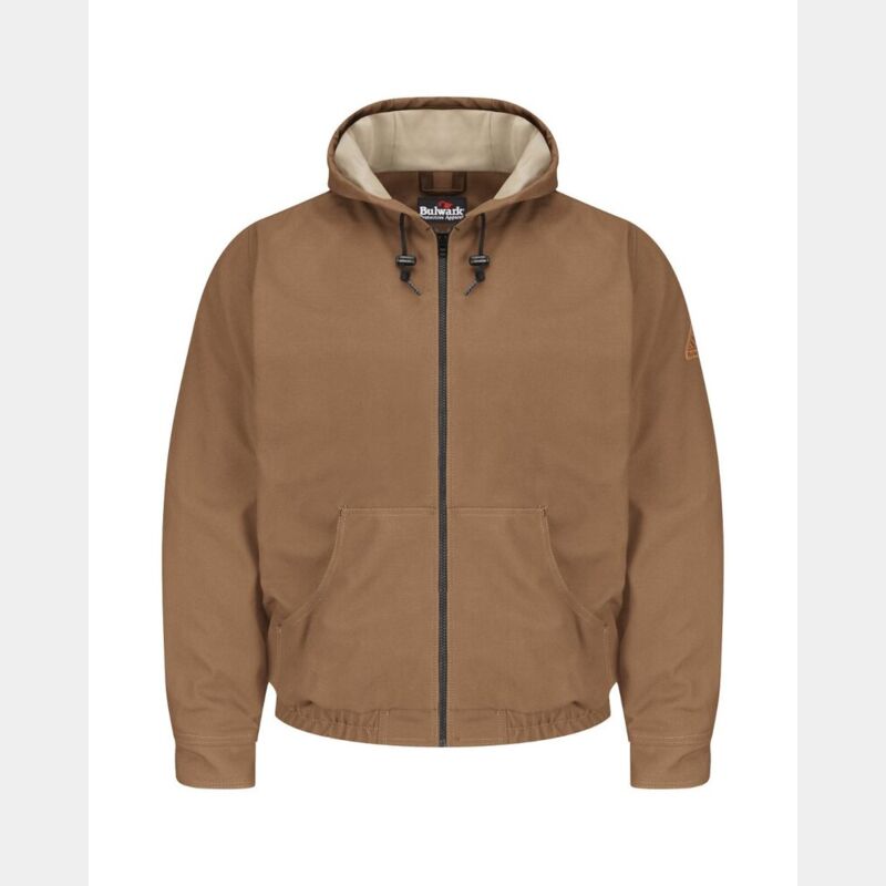 Men's Tall Brown Duck Hooded Jacket - EXCEL FR® ComforTouch Thumbnail