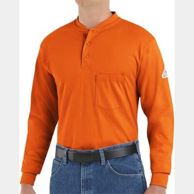 Men's Long Sleeve Tagless Henley Shirt Thumbnail