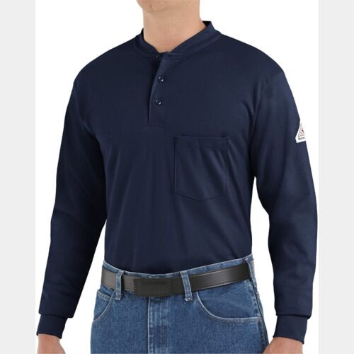 Men's Tall Long Sleeve Tagless Henley Shirt Thumbnail