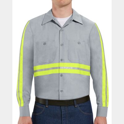 Men's Industrial Enhanced-Visibility Long Sleeve Work Shirt Thumbnail