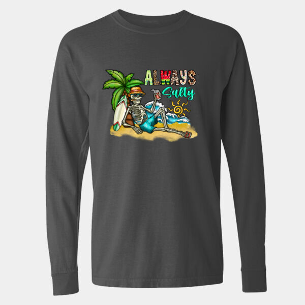 Garment-Dyed Heavyweight Long Sleeve T-Shirt - 6014 Thumbnail