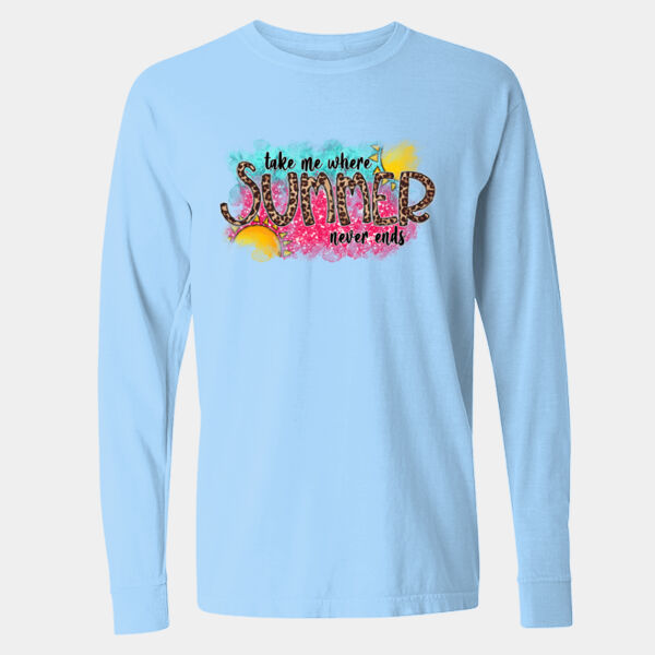 Garment-Dyed Heavyweight Long Sleeve T-Shirt - 6014 Thumbnail