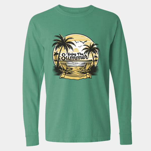 Garment-Dyed Heavyweight Long Sleeve T-Shirt - 6014 Thumbnail