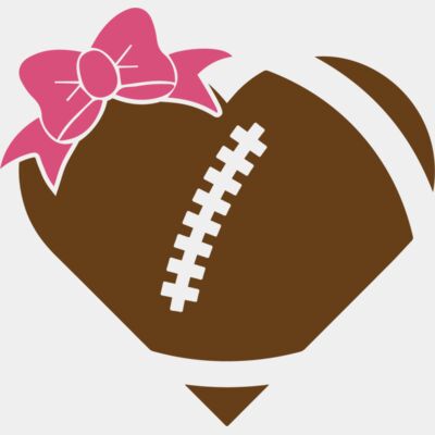 Football heart with bow Thumbnail
