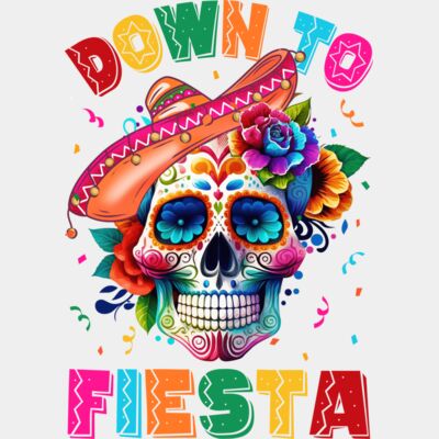 1  Down To Fiesta Sugar Skull Retro Cinco De Mayo Thumbnail