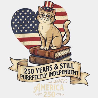 250 Anniversary USA Shirt Book Cute Cat 4th of July T Shirt Thumbnail