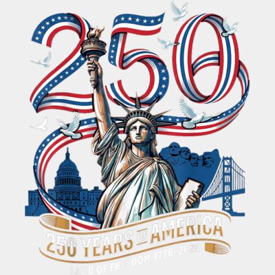 250 Years America Anniversary 1776 2026 Statue of Liberty T Shirt Thumbnail