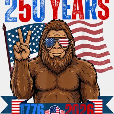 250 Anniversary USA Patriotic Bigfoot 250th 4th of July T Shirt Thumbnail