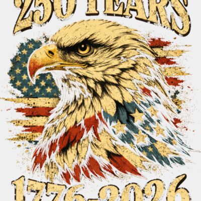 250 Years of American Freedom Eagle USA Flag 4th of July Pullover Hoodie Thumbnail