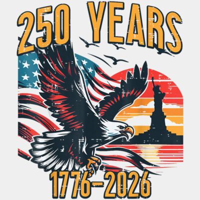 250 Years Amerrica USA Flag 250th Anniversary Men Women Kids T Shirt Thumbnail