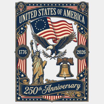 250 Years American Flag 250th Anniversary USA Eagle Liberty Sweatshirt Thumbnail