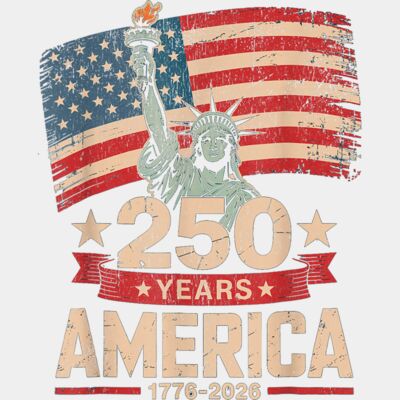 250 Years American 250th Anniversary US USA Flag 4th of July T Shirt Thumbnail
